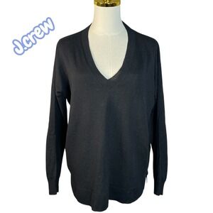J. Crew Black V Neck Long Sleeve Sweater Size S